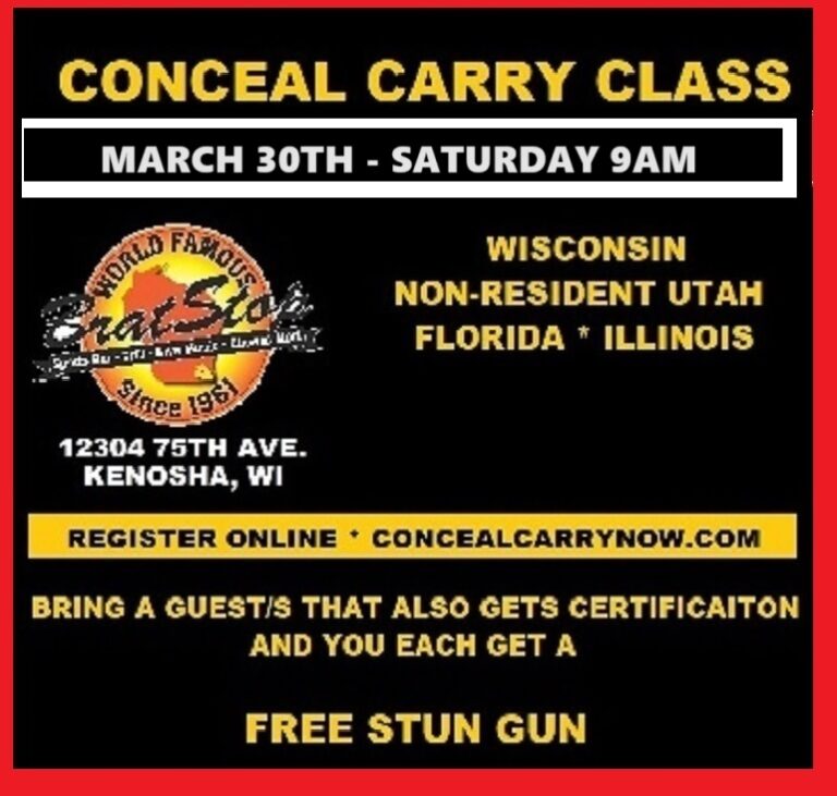 Classes CONCEAL CARRY TRAINING CLASSES WISCONSIN*NONRESIDENT UTAH
